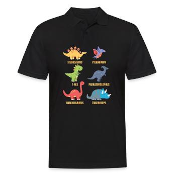 Types Of Dinosaurs Dino Identification - Cute - Polo Homme - noir - Devant - Kai (181cm)