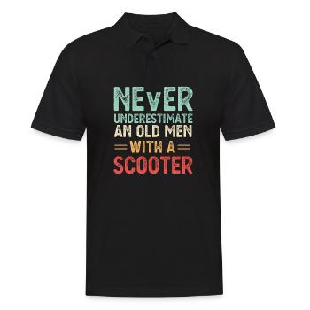 Ne sous-estimez jamais un vieil homme avec un cadeau de scooter - Polo Homme - noir - Devant - Kai (181cm)