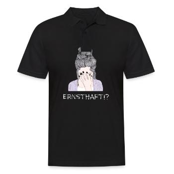 Katastrophe Frauen Vintage Retro Ernsthaft - Männer Poloshirt - Schwarz - Vorne - Kai (181cm)