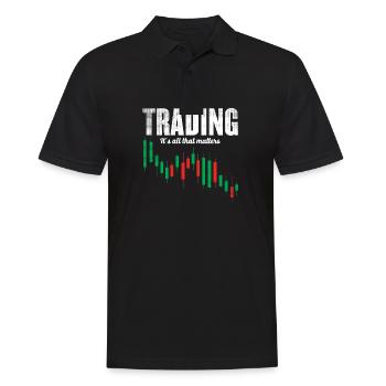 Day trading - trading - Men's Polo Shirt - black - Front - Kai (181cm)