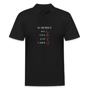 Physics Maths Love Joke Nerd IT Valentin - Men's Polo Shirt - black - Front - Kai (181cm)