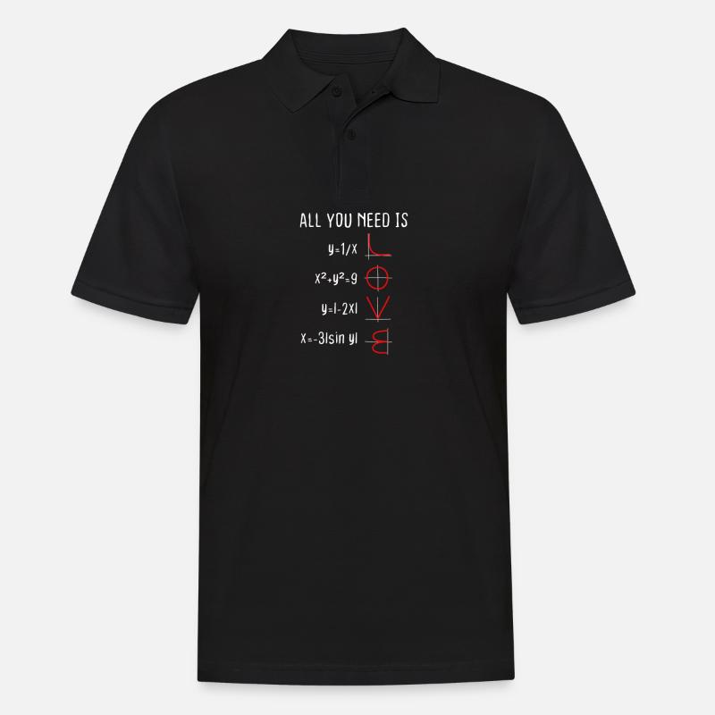 Physique Maths Love Joke Nerd IT Valentin - Polo Homme - noir