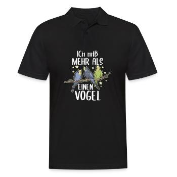 Ich hab mehr als einen Vogel Wellensittich - Männer Poloshirt - Schwarz - Vorne - Kai (181cm)