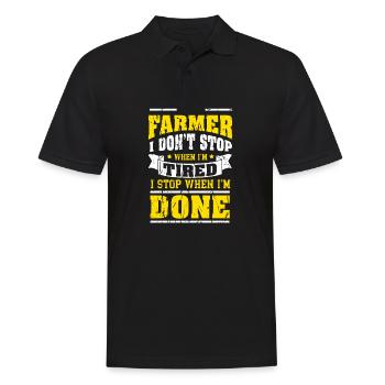 Landwirt Traktor Bauer Landwirtschaft - Männer Poloshirt - Schwarz - Vorne - Kai (181cm)