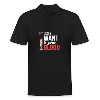 Blutspende Blutspender Krankenschwester Doktor - Männer Poloshirt - Schwarz - Vorne - Kai (181cm)