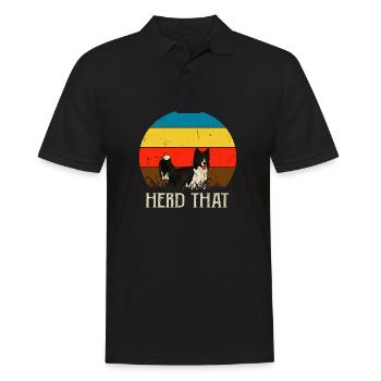 Herd that - Saying for shepherd and dog - Men's Polo Shirt - black - Front - Kai (181cm)