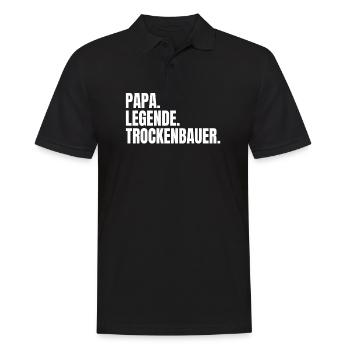 Papa Legende Trockenbauer Geschenk - Männer Poloshirt - Schwarz - Vorne - Kai (181cm)
