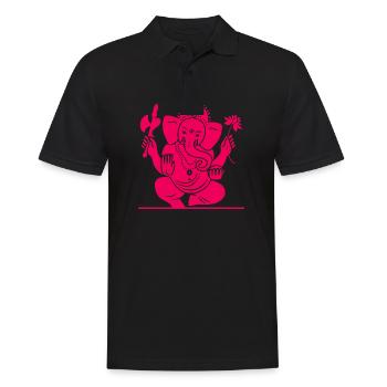 Ganesha God Hindu Hinduism - Men's Polo Shirt - black - Front - Kai (181cm)