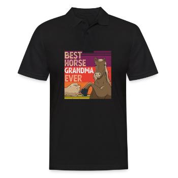 Meilleur cheval grand-mère jamais drôle amateur de cheval vintage - Polo Homme - noir - Devant - Kai (181cm)