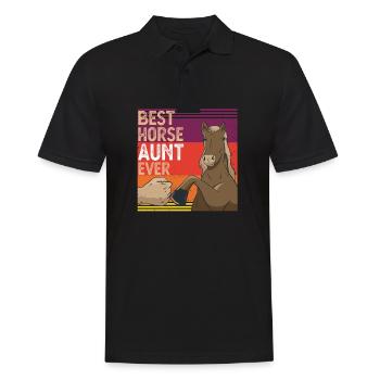 Meilleure tante de cheval jamais drôle d'amant de cheval vintage - Polo Homme - noir - Devant - Kai (181cm)