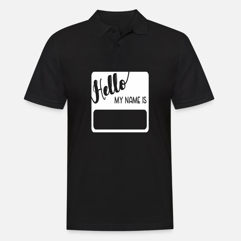 Hello My Name Is - Männer Poloshirt - Schwarz