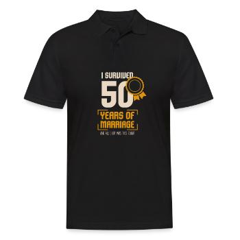 50th Wedding Anniversary Husband Wife 50 Years - Men's Polo Shirt - black - Front - Kai (181cm)