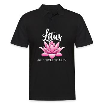 Lotus Blossom Flower Namaste - Men's Polo Shirt - black - Front - Kai (181cm)