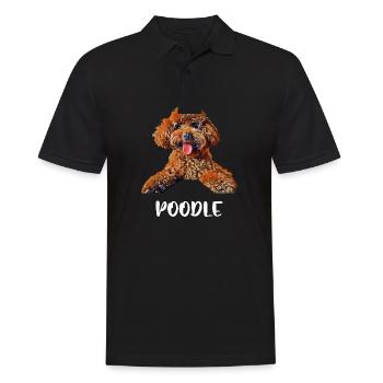 Caniche caniche chien chien amoureux chiot - Polo Homme - noir - Devant - Kai (181cm)