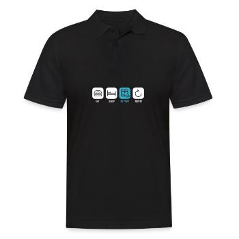 Eat Sleep 3D Print Repeat Printing Gift Printer - Men's Polo Shirt - black - Front - Kai (181cm)