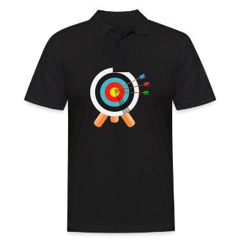 Archery Archer Gift Target - Men's Polo Shirt - black - Front - Kai (181cm)