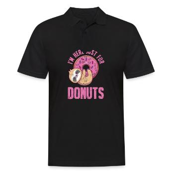 Je suis ici pour le cadeau de Donuts - Polo Homme - noir - Devant - Kai (181cm)