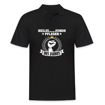 Heilerziehungspfleger des Jahres Pflegekraft hep - Männer Poloshirt - Schwarz - Vorne - Kai (181cm)