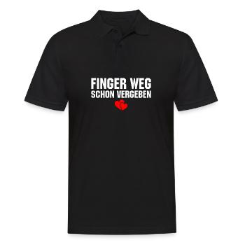 Finger weg schon vergeben - Männer Poloshirt - Schwarz - Vorne - Kai (181cm)