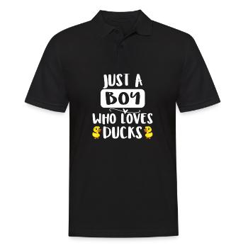 just a boy who loves ducks - Polo Homme - noir - Devant - Kai (181cm)
