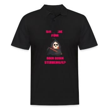 Tod Sensenmann Sense Sterbehilfe - Männer Poloshirt - Schwarz - Vorne - Kai (181cm)