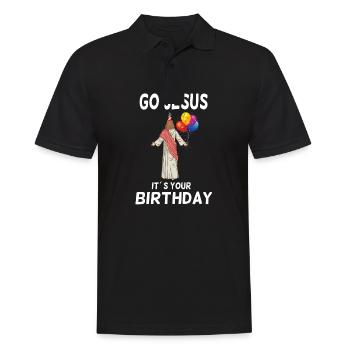 Go Jesus Its your Birthday Noël Jésus - Polo Homme - noir - Devant - Kai (181cm)