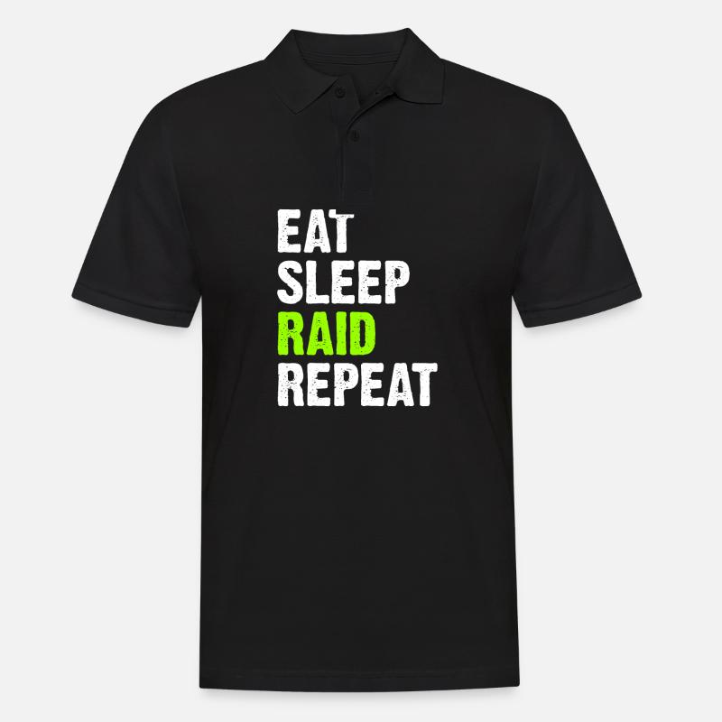 Eat Sleep Raid Repeat - Men's Polo Shirt - black