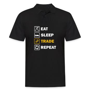 Krypto Trading Digitale Währung Trader Geschenk - Männer Poloshirt - Schwarz - Vorne - Kai (181cm)