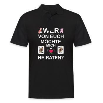Doppelkopf Hochzeit Dame Fuchs Stammtisch Geschenk - Männer Poloshirt - Schwarz - Vorne - Kai (181cm)