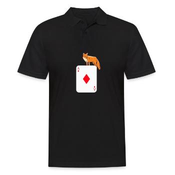 Doppelkopf Fuchs gefangen Schafkopf Ass Geschenk - Männer Poloshirt - Schwarz - Vorne - Kai (181cm)