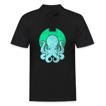 Oktopus Tintenfisch Kraken Kalmar - Männer Poloshirt - Schwarz - Vorne - Kai (181cm)