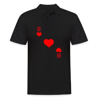 Herz Bube Karte Poker Karneval - Männer Poloshirt - Schwarz - Vorne - Kai (181cm)