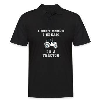 Je ne ronfle pas je rêve que je suis un tracteur - Polo Homme - noir - Devant - Kai (181cm)