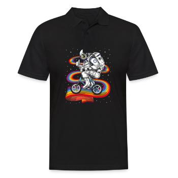 Cyclisme psychédélique d’astronaute - Polo Homme - noir - Devant - Kai (181cm)
