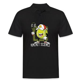 It Is Racket Science Lustiges Tennis für Tennis - Männer Poloshirt - Schwarz - Vorne - Kai (181cm)
