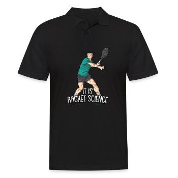 It Is Racket Science Lustiges Tennis für Tennis - Männer Poloshirt - Schwarz - Vorne - Kai (181cm)