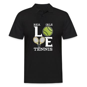 Real Girls Love Tennis Funny Tennis Players - Men's Polo Shirt - black - Front - Kai (181cm)