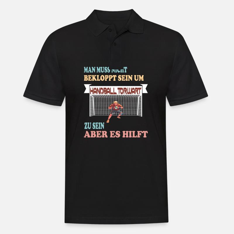 Handball Torwart - Lustiger Spruch - Männer Poloshirt - Schwarz