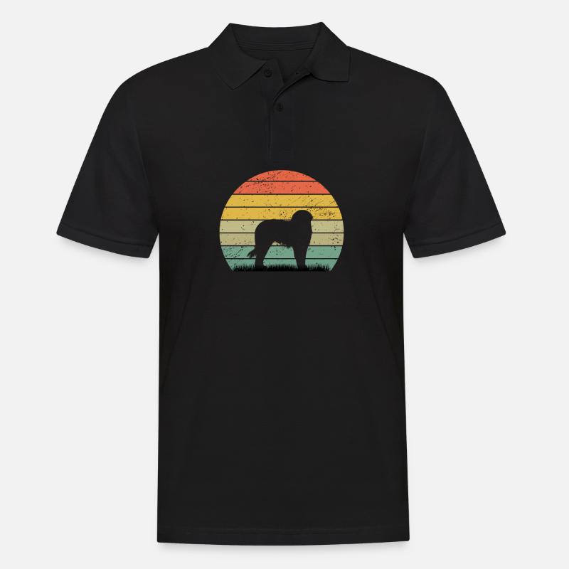 Leonberger retro pop - Männer Poloshirt - Schwarz