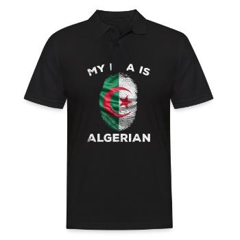ALGERIA Finger Druck Flagge Meine DNA ist algerische Stolz - Männer Poloshirt - Schwarz - Vorne - Kai (181cm)