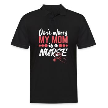 Don´t worry my Mom is a Nurse - Männer Poloshirt - Schwarz - Vorne - Kai (181cm)