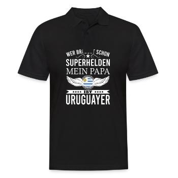 Uruguay Uruguayer Papa Vater - Männer Poloshirt - Schwarz - Vorne - Kai (181cm)