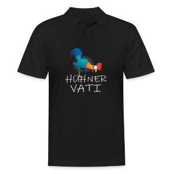 Hühner Vati Huhn - Männer Poloshirt - Schwarz - Vorne - Kai (181cm)