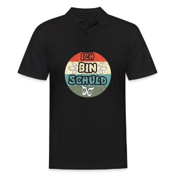 Ich bin schuld - Männer Poloshirt - Schwarz - Vorne - Kai (181cm)