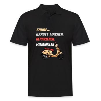 Rollerfahrer Weisheit & Spruch für Moped-Schrauber - Männer Poloshirt - Schwarz - Vorne - Kai (181cm)