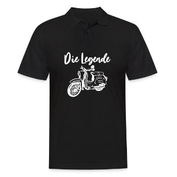 Schwalbenfahrer Schwalbe DDR Moped Nostalgie - Männer Poloshirt - Schwarz - Vorne - Kai (181cm)