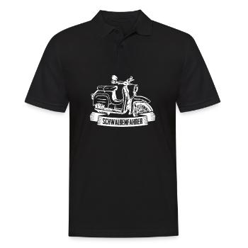 Schwalbenfahrer Schwalbe DDR Moped Nostalgie - Männer Poloshirt - Schwarz - Vorne - Kai (181cm)