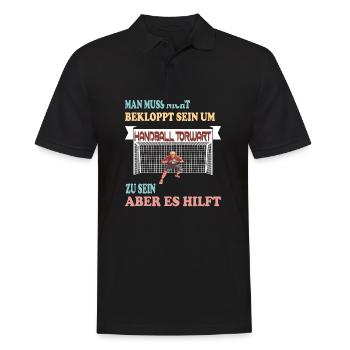 Handball Torwart - Lustiger Spruch Handballspieler - Männer Poloshirt - Schwarz - Vorne - Kai (181cm)