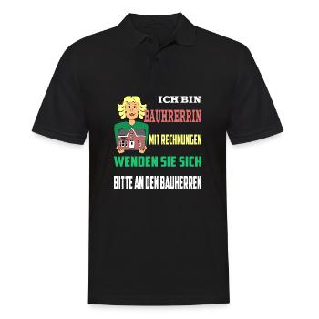 Bauherrin Rechnungen an den Bauherr - Männer Poloshirt - Schwarz - Vorne - Kai (181cm)