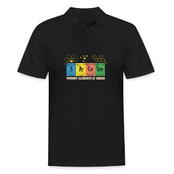 Sarcasm Funny Primary Elements of Humor - Polo Homme - noir - Devant - Kai (181cm)